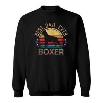 Mens Boxer Dad Best Dog Dad Ever Retro Vintage Funny Father Sweatshirt - Seseable