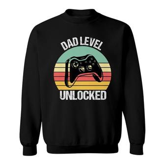 Mens Dad Level Unlocked Game Lover Gamer New Father 2021 Sweatshirt - Thegiftio UK