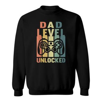 Mens Dad Level Unlocked Gaming Daddy To Be Soon To Be Father Sweatshirt - Thegiftio UK