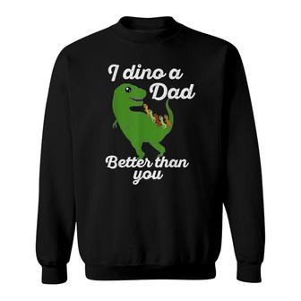 Mens Dad Of Five Funny Dinosaur Fathers Day Joke Gift Mens Sweatshirt - Seseable
