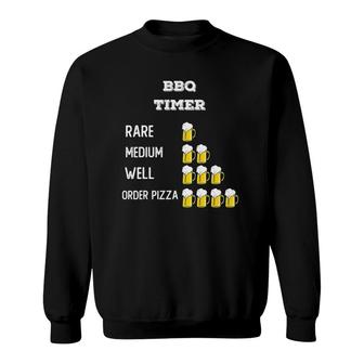 Mens Funny Bbq Timer Grilling Dad Drink Beer Grill Fathers Day Sweatshirt | Mazezy