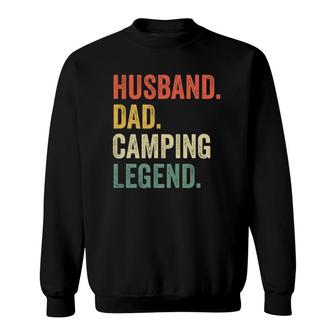 Mens Funny Camper Husband Dad Camping Legend Vintage Fathers Day Sweatshirt - Seseable