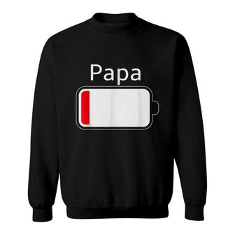 Mens Funny Tired Dad Low Battery Drained Sweatshirt - Thegiftio UK
