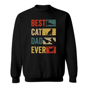Mens Funny Vintage Cat Daddy Tee Fathers Day Best Cat Dad Ever Sweatshirt - Seseable