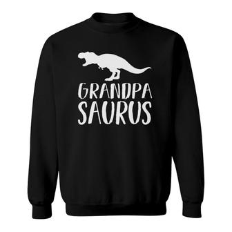Mens Grandpasaurus Dinosaur Fathers Day Dad Gift Sweatshirt - Seseable