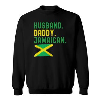 Mens Jamaican Dad Fathers Day Husband Daddy Jamaica Flag Sweatshirt - Seseable
