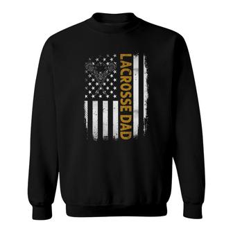 Mens Lacrosse Dadamerican Flag 4Th Of July Fathers Day Sweatshirt - Seseable