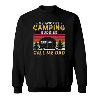 Mens My Favorite Camping Buddies Call Me Dad Fathers Day Vintage Sweatshirt - Seseable