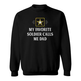 Mens My Favorite Soldier Calls Me Dad Vintage Style Sweatshirt - Seseable