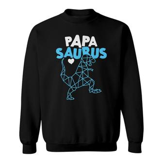Mens Papasaurus Trex Dinosaur Fathers And Grandparents Day Sweatshirt - Seseable