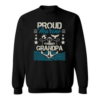 Mens Proud Marine Grandpa - Granddad Papa Pops Sweatshirt - Seseable