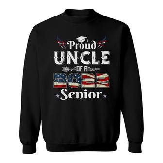 Mens Proud Uncle Of A 2022 Senior School Graduation Usa Flag Sweatshirt - Seseable