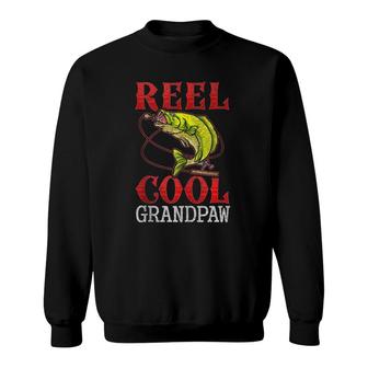 Mens Reel Cool Grandpaw Fishing Lover Fathers Day Gift Funny Sweatshirt - Seseable
