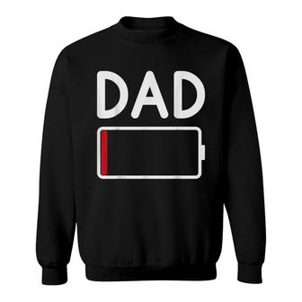Mens Tired Dad Low Battery Funny Fathers Day Sweatshirt - Thegiftio UK