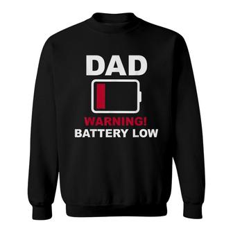Mens Tired Dad Low Battery Funny Tired Fathers Day Gift Sweatshirt - Thegiftio UK