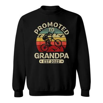 Mens Vintage Promoted To Grandpa 2022 Mountain Biking Grandpa Sweatshirt - Seseable