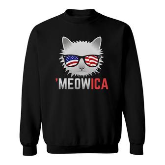 Meowica Funny Cats Fourth Of July 4Th Sweatshirt - Thegiftio UK