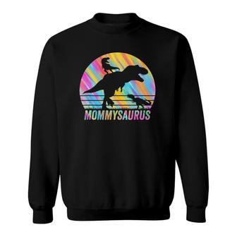 Mommysaurus Dinosaur Vintage Retro 2 Kids Lover Gift Sweatshirt | Mazezy