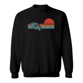 Monster Truck Vintage Retro Sunset Horizon Stripes Lines Sweatshirt - Seseable