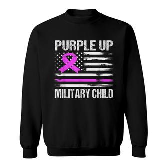 Month Of The Military Child Purple Up American Flag Brats Sweatshirt - Seseable