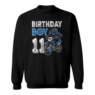 Motocross Mx 11Th Gift 11 Years Old Dirt Bike Birthday Party Sweatshirt - Seseable