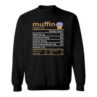 Muffin Nutrition Food Facts Thanksgiving Funny Christmas Sweatshirt - Seseable