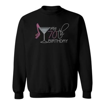 My 70Th Birthday 70 Years Old Pink Shoe Wine Womens Gift Tee Sweatshirt - Seseable