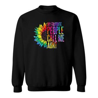 My Favorite People Call Me Aunt Sunflower Tie Dye Mother Day Sweatshirt - Seseable