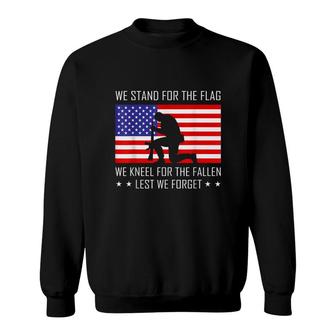 Never Forget Memorial Day We Kneel For Fallen Usa Flag Sweatshirt - Thegiftio