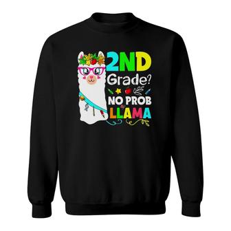 No Prob-Llama 2Nd Grade Squad Back To School Teacher Student Sweatshirt - Seseable