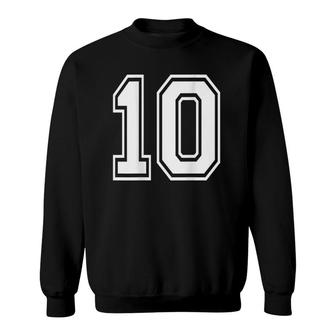 Number 10 Sports Player Number Back Of V2 Sweatshirt - Thegiftio UK