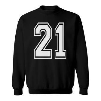 Number 21 21St Birthday Gift Numbered Jersey Sweatshirt | Mazezy