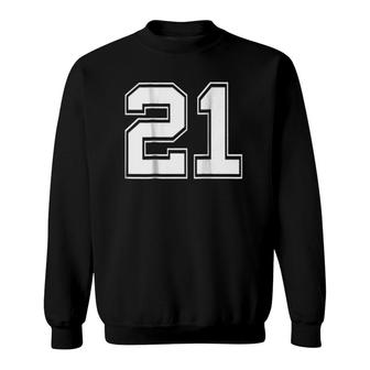 Number 21 Football Baseball Soccer Jersey Uniform Sweatshirt - Seseable