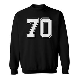 Number 70 Football Baseball Soccer Jersey Uniform Sweatshirt - Seseable