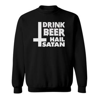 Occult Drink Beer Hail Satan Baphomet Witchcraft Design Sweatshirt - Seseable