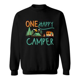 One Happy Camper First Birthday Camping Matching Sweatshirt - Seseable