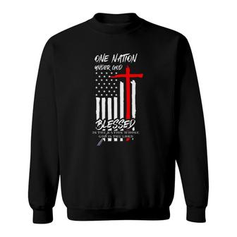 One Nation Under God American Flag Good New Gift Sweatshirt - Thegiftio UK