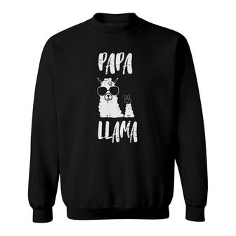 Papa Llama Daddy Tee Cute First Fathers Day Outfit Sweatshirt - Seseable
