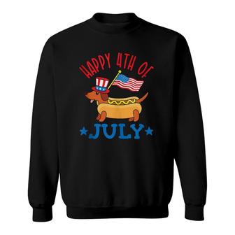 Patriotic Dachshund - Hot Dog - Fourth 4Th Of July Sweatshirt - Seseable