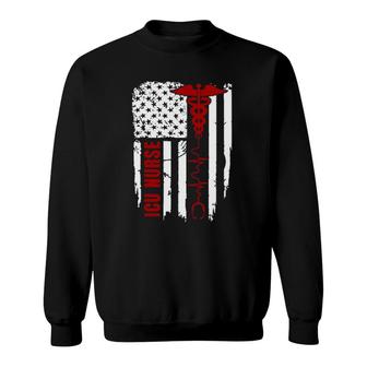 Patriotic Icu Nurse Usa American Flag 4Th Of July Gift Sweatshirt - Seseable