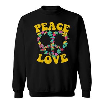 Peace Sign Love 60S 70S Tie Dye Hippie Halloween Costume Sweatshirt - Seseable