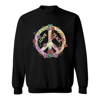 Peace Sign Love Flowers 60S 70S Tie Dye Hippie Costume V2 Sweatshirt - Thegiftio UK
