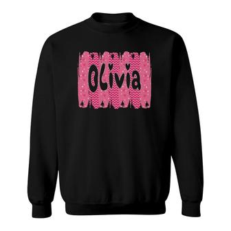 Personalized First Name Olivia Gift Women Girls Valentine Sweatshirt - Seseable