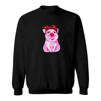Pig Bandana Cute Gift For Girl And Women Awesome Sweatshirt - Monsterry CA