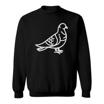 Pigeon Bird Badge Patch Line Art Icon Outline Gift Sweatshirt | Mazezy