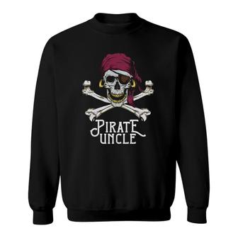 Pirate Uncle Jolly Roger Crossbones & Skull Halloween Sweatshirt - Thegiftio UK