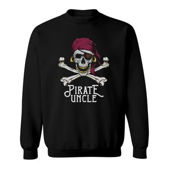Pirate Uncle Jolly Roger Crossbones & Skull Halloween Sweatshirt - Thegiftio