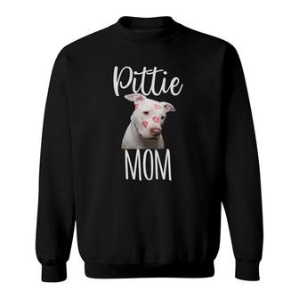 Pitbull Dog Lovers Pittie Mom Mothers Day Gift Pit Bull Kiss Sweatshirt - Thegiftio UK