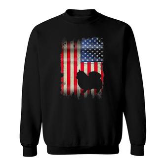 Pomeranian Dog Usa American Flag 4Th Of July Patriotic Sweatshirt