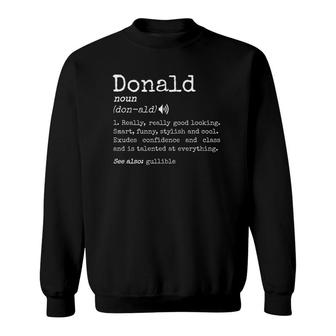 Prank First Name Dictionary Meaning Funny Donald Definition Sweatshirt - Seseable